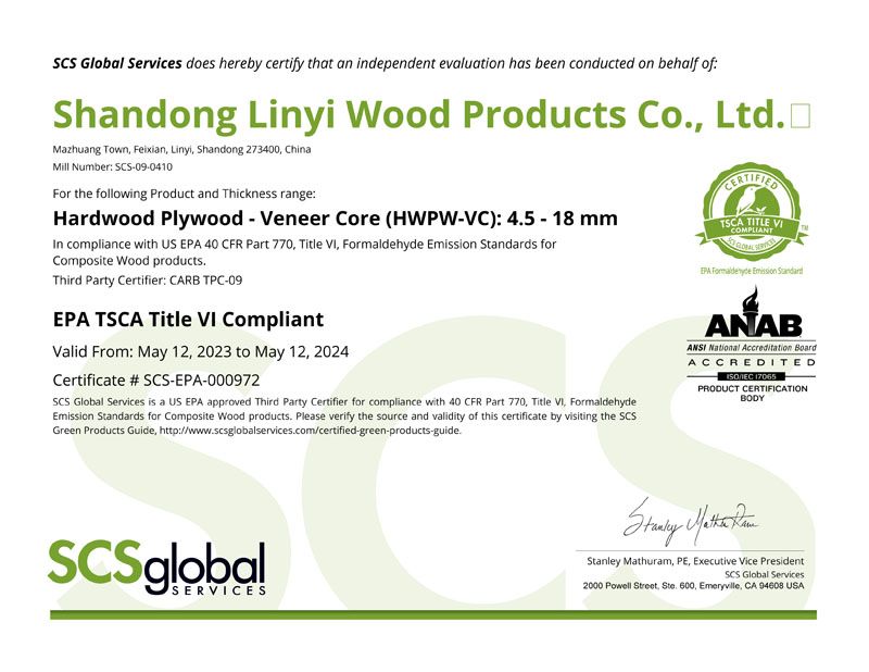 EPA,Shandong Linyi Wood Products Co., Ltd.Creating a high-quality life